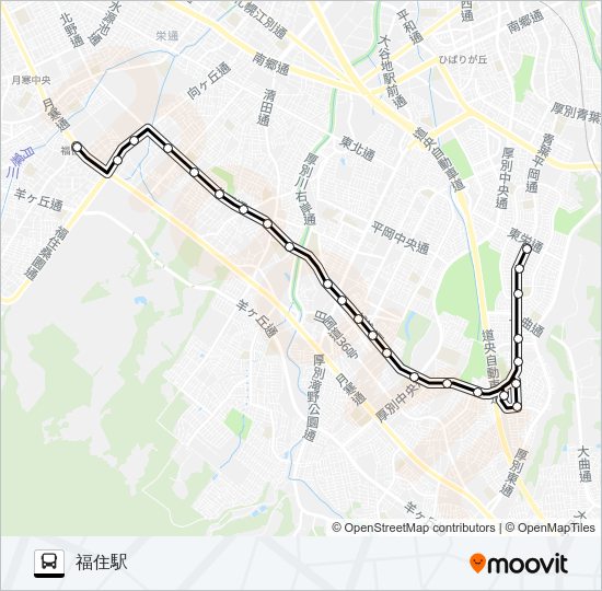 福５２緑ヶ丘団地線 Bus Line Map