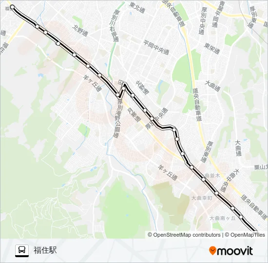 福９６柏葉台団地線 Bus Line Map