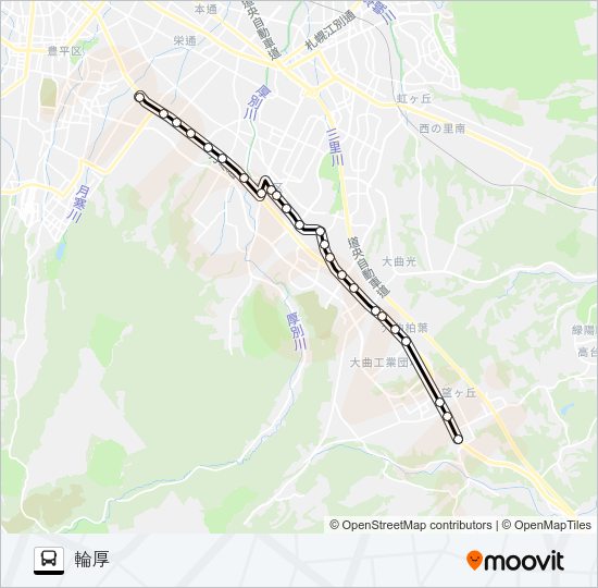 福９６柏葉台団地線 バスの路線図
