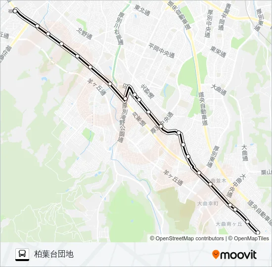 福９６柏葉台団地線 Bus Line Map