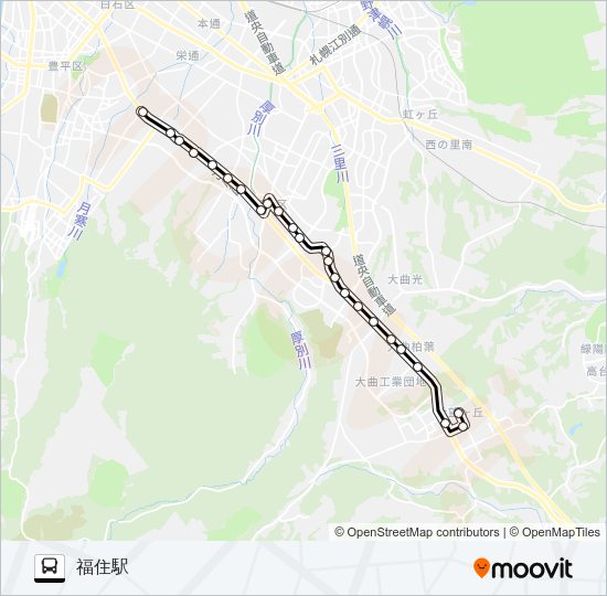 福９６柏葉台団地線 バスの路線図