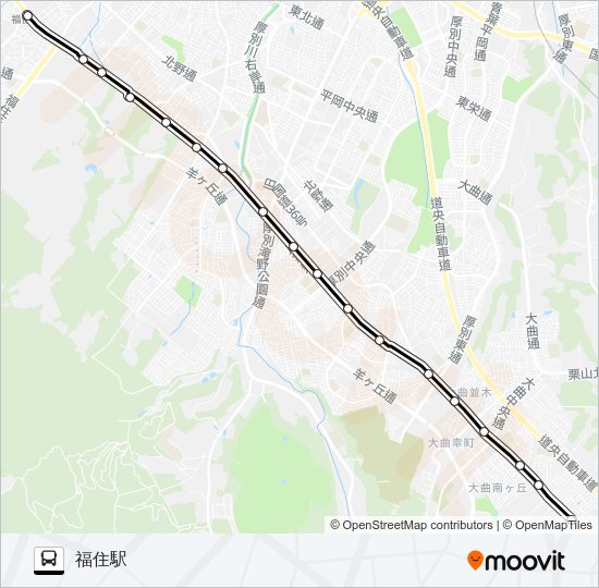 福９７柏葉台団地線 Bus Line Map