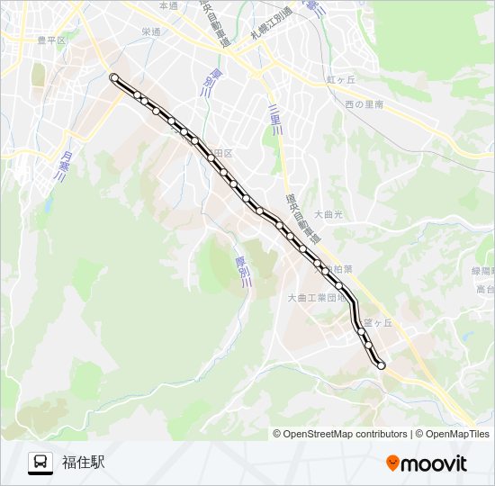 福９７柏葉台団地線 Bus Line Map
