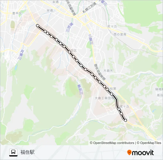福９７柏葉台団地線 Bus Line Map