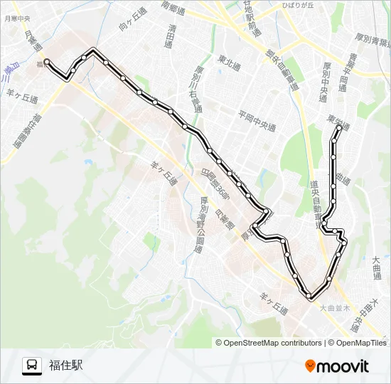 福９９緑ヶ丘団地線 Bus Line Map