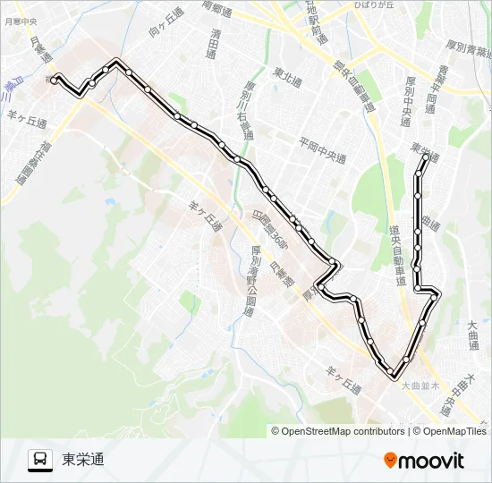 福９９緑ヶ丘団地線 Bus Line Map