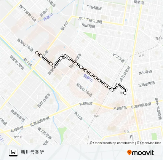 麻０６新琴似６条線 バスの路線図