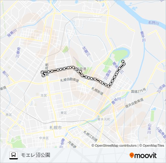 麻２６麻生東苗穂線 バスの路線図
