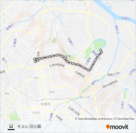 麻２６麻生東苗穂線 バスの路線図