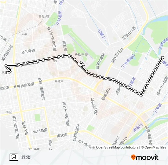 麻２６麻生東苗穂線 バスの路線図