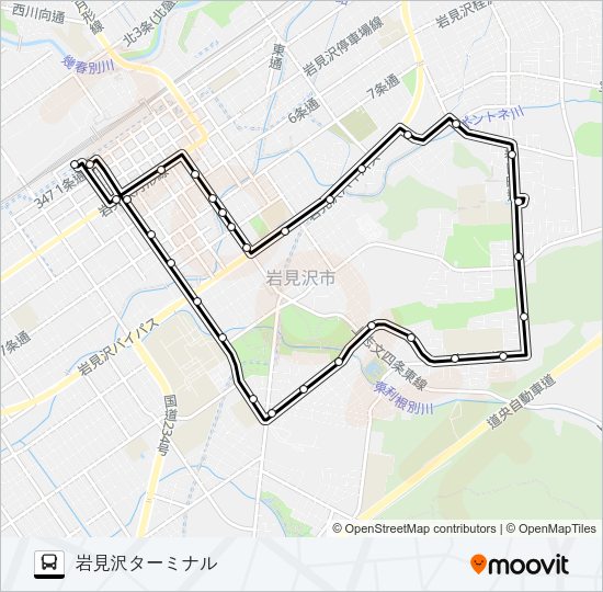 １かえで団地循環線 バスの路線図