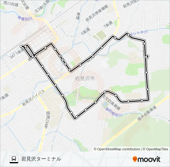 １かえで団地循環線 Bus Line Map