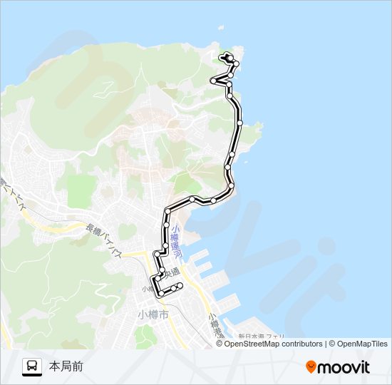 １０おたる水族館線 Bus Line Map