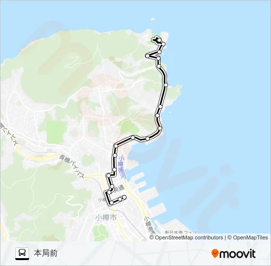 １０おたる水族館線 Bus Line Map