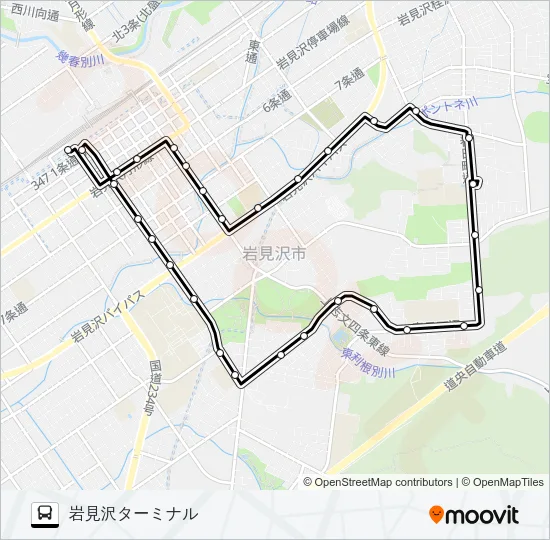 ２かえで団地循環線 バスの路線図