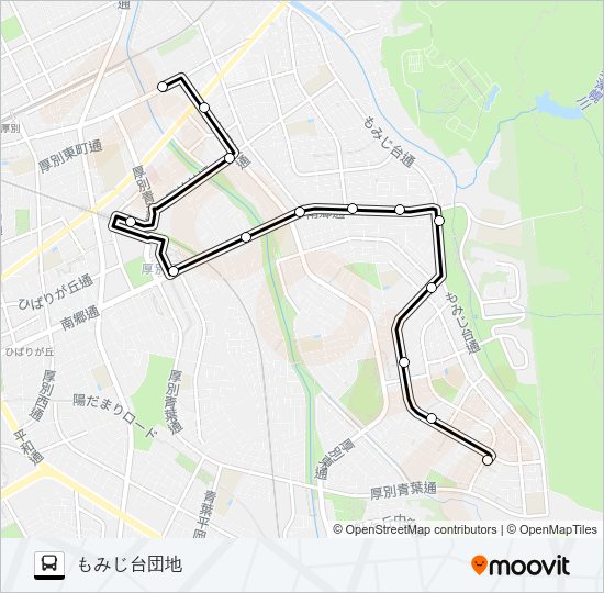 白２８もみじ台団地線 Bus Line Map