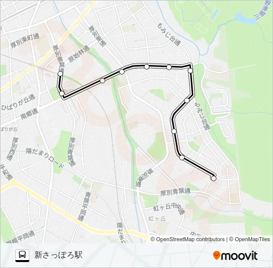 白２８もみじ台団地線 バスの路線図