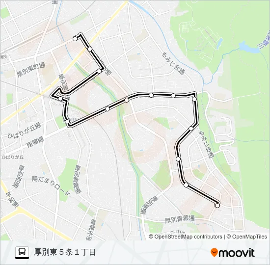 白２８もみじ台団地線 バスの路線図
