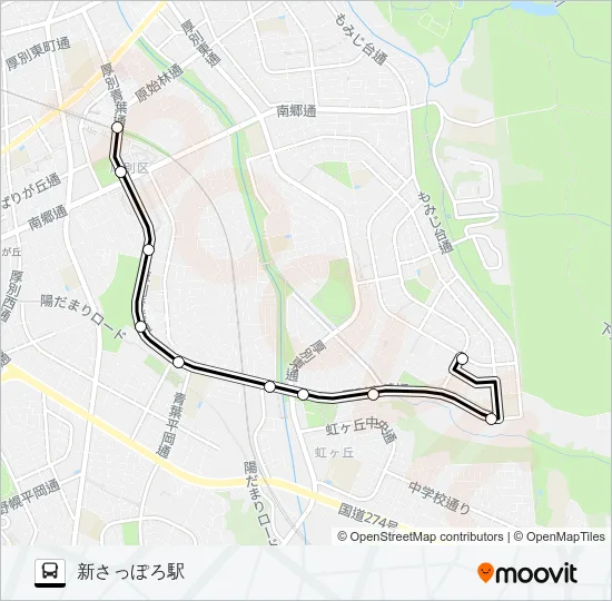 白２９もみじ台団地線 バスの路線図