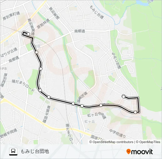白２９もみじ台団地線 バスの路線図