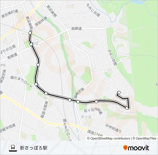 白２９もみじ台団地線 バスの路線図