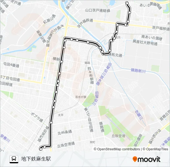 麻３９ひまわり団地線 Bus Line Map