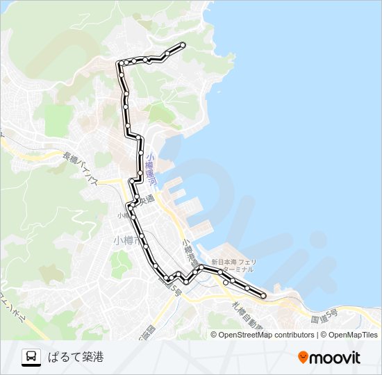 ４２赤岩ぱるて築港線 Bus Line Map
