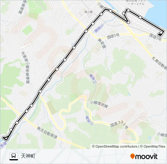 ４６奥沢ぱるて築港線 Bus Line Map