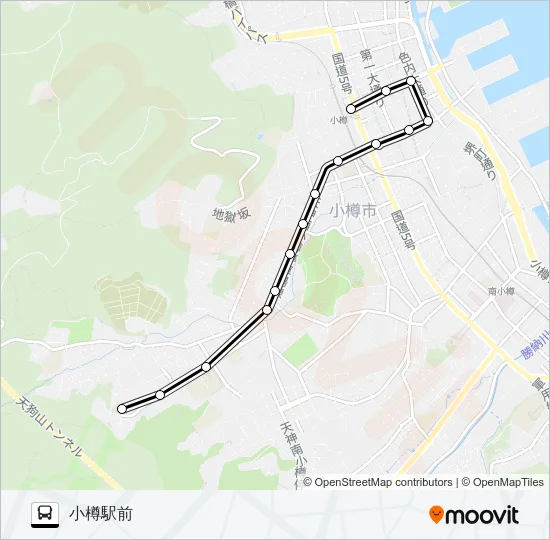 ９天狗山ロープウェイ線 Bus Line Map
