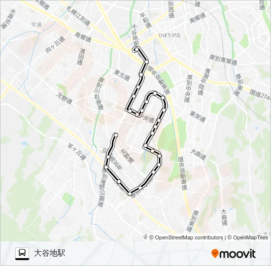 大６７平岡ニュータウン線 Bus Line Map