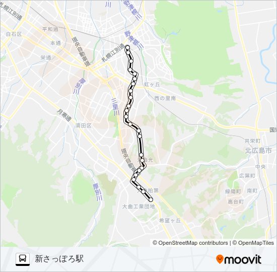 新１１０新さっぽろ大曲線 バスの路線図