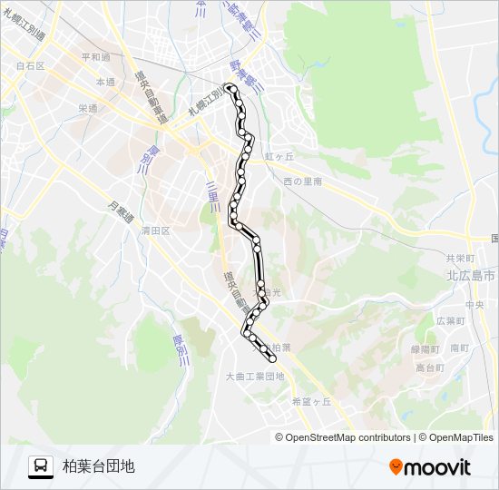 新１１０新さっぽろ大曲線 バスの路線図