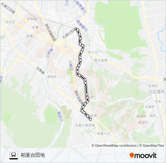 新１１０新さっぽろ大曲線 Bus Line Map
