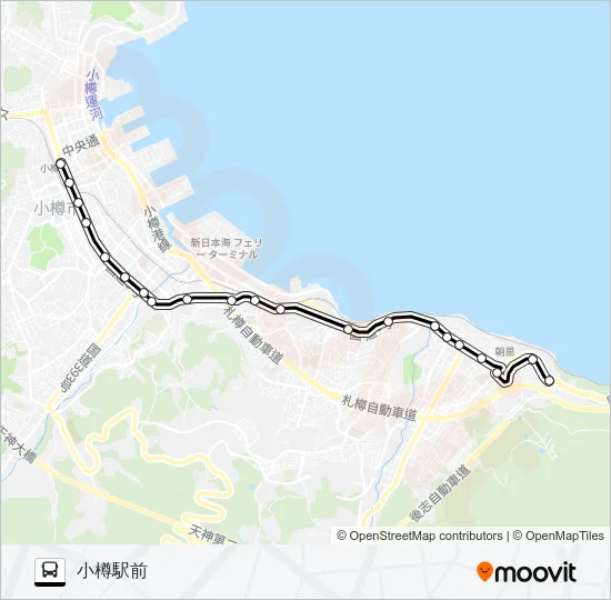 ３０小樽ベイビュータウン線 Bus Line Map