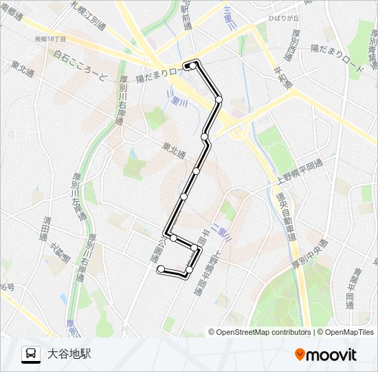 大７０平岡シュヴァービング線 Bus Line Map
