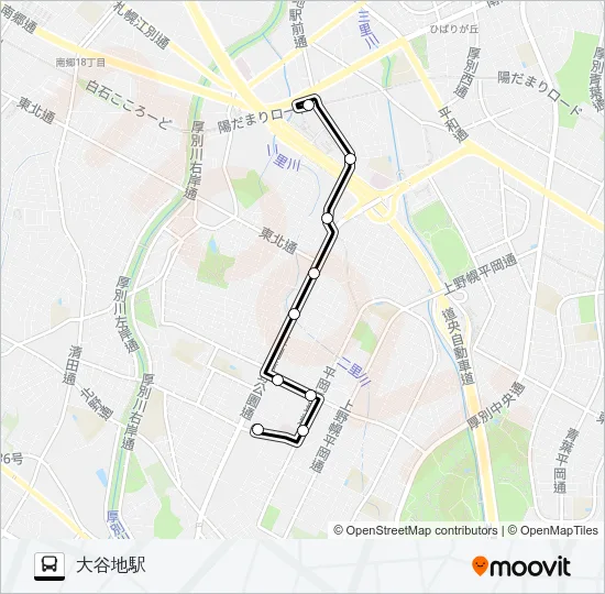 大７０平岡シュヴァービング線 Bus Line Map