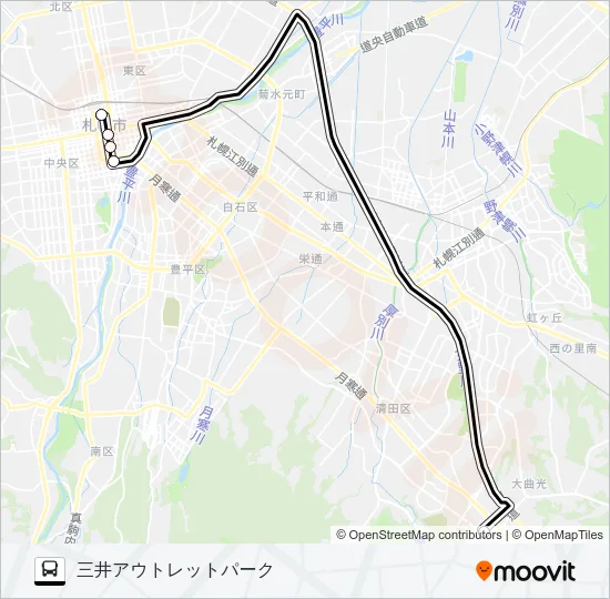 １００三井アウトレットパーク線 Bus Line Map