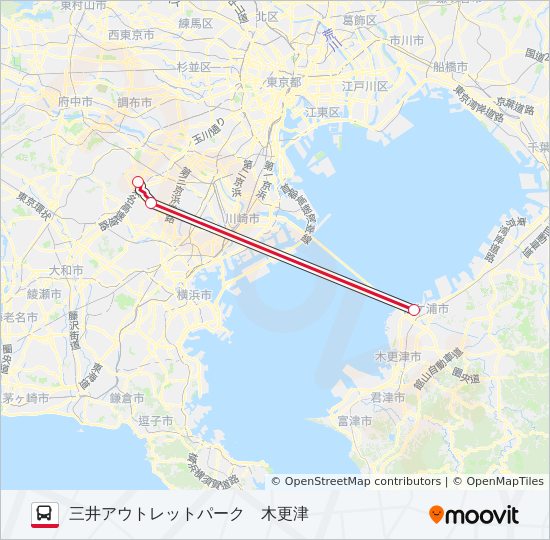 高速ルート スケジュール 停車地 地図 三井アウトレットパーク 木更津