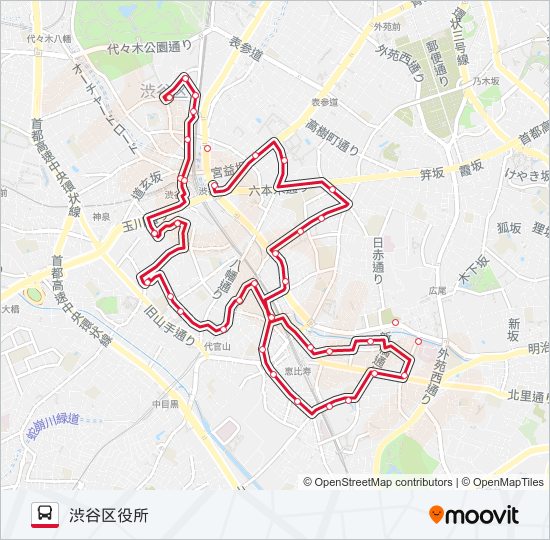 ハチ公 バスの路線図