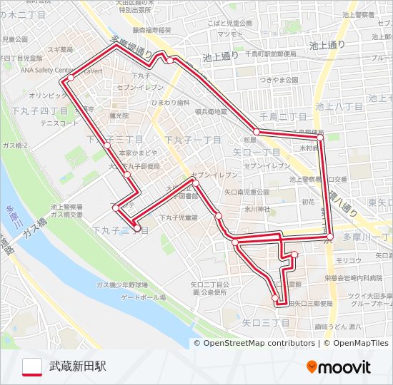 たまちゃん bus Line Map