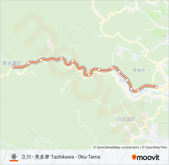青梅線 OME LINE Metro Line Map