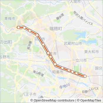青梅線 OME LINE Metro Line Map