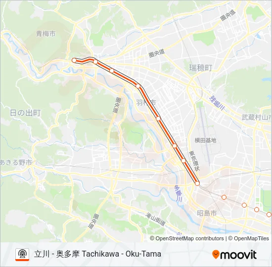 青梅線 OME LINE Metro Line Map