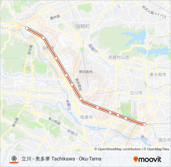 青梅線 OME LINE Metro Line Map