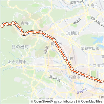 青梅線 OME LINE Metro Line Map