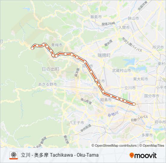 青梅線 OME LINE metro Line Map