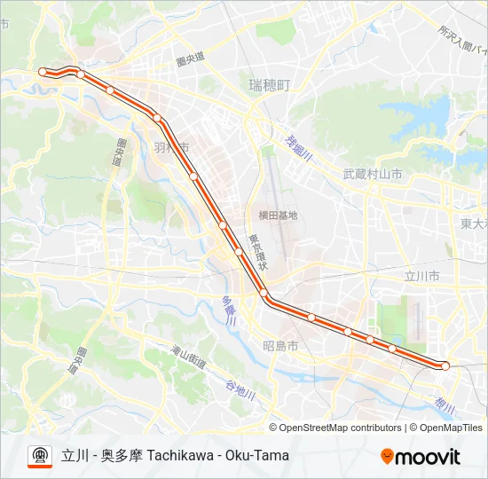 青梅線 OME LINE Metro Line Map