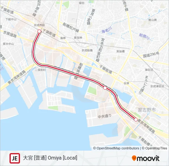 京葉線 KEIYO LINE Metro Line Map