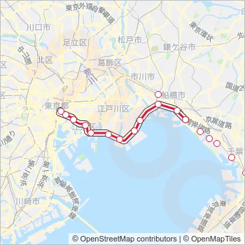 京葉線 KEIYO LINE Metro Line Map
