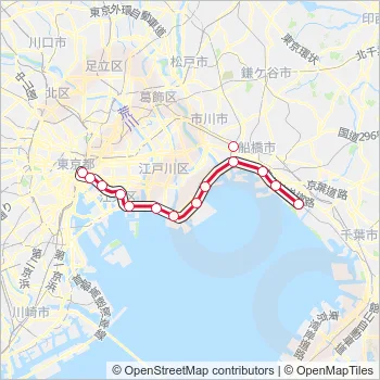 京葉線 KEIYO LINE Metro Line Map